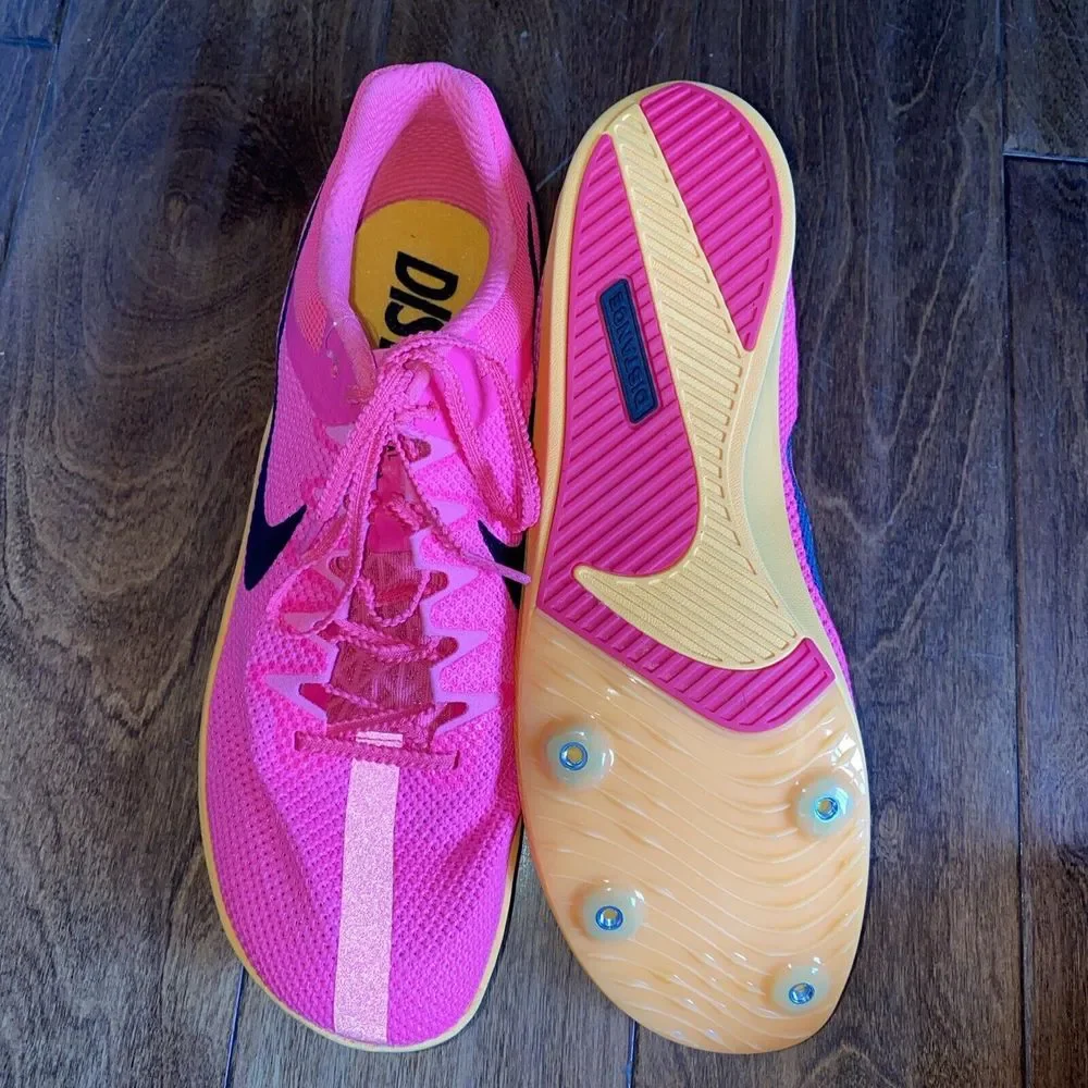 Nike Mens Sz 11.5 Zoom Rival DC8725-600 Pink Track Field ShoesMissing Spikes/Bag